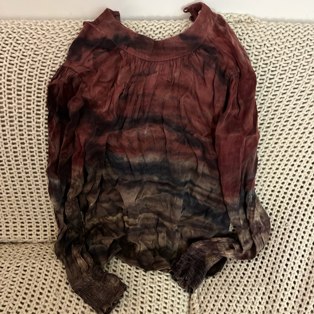 Bella Dahl Burgundy and Black Ombre Blouse